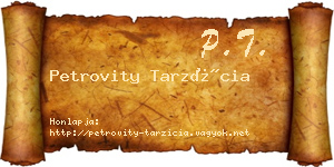 Petrovity Tarzícia névjegykártya